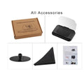 Black mobile navigation bracket with hard tempered glass Head-Up display and suction cup magnet mount on car dashboard