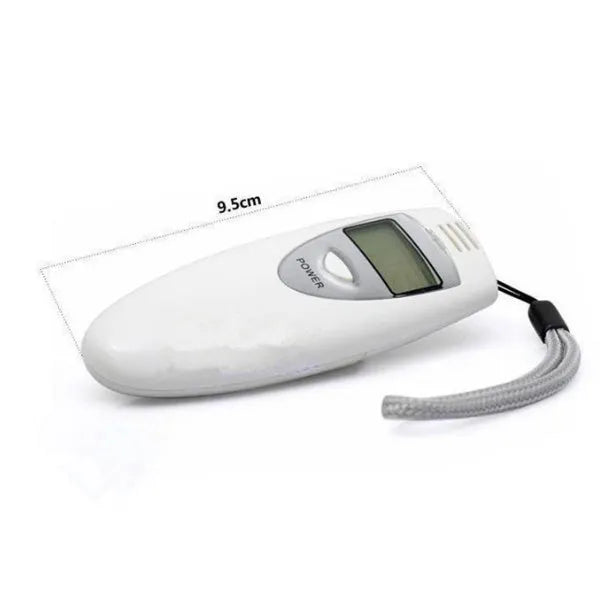 High-precision alcohol tester with colour display in White A colour, showing a digital readout screen