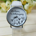 Unisex digital leather strap watch with irregular dial in black or white colour option