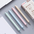 Set of 12 student gel pens with 0.5mm quick-drying refills in four colours with push-button design