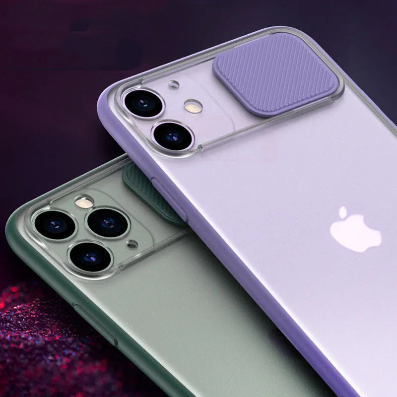 Silicone iPhone case with frosted frame and lens surround in a choice of seven pure colours.