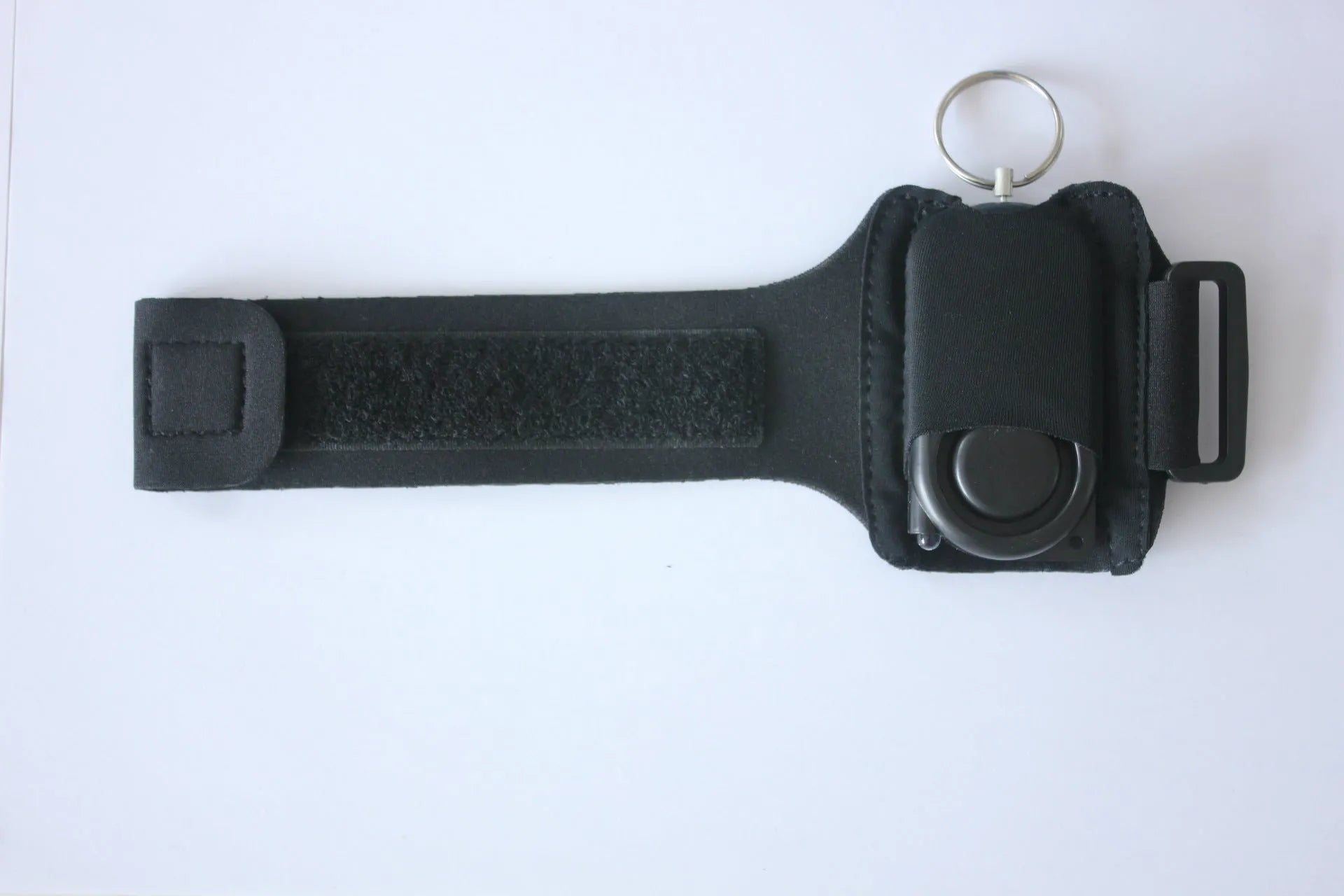 Runner personal alarm with LED flashing light and adjustable wristband, black, 7.5x4x1cm