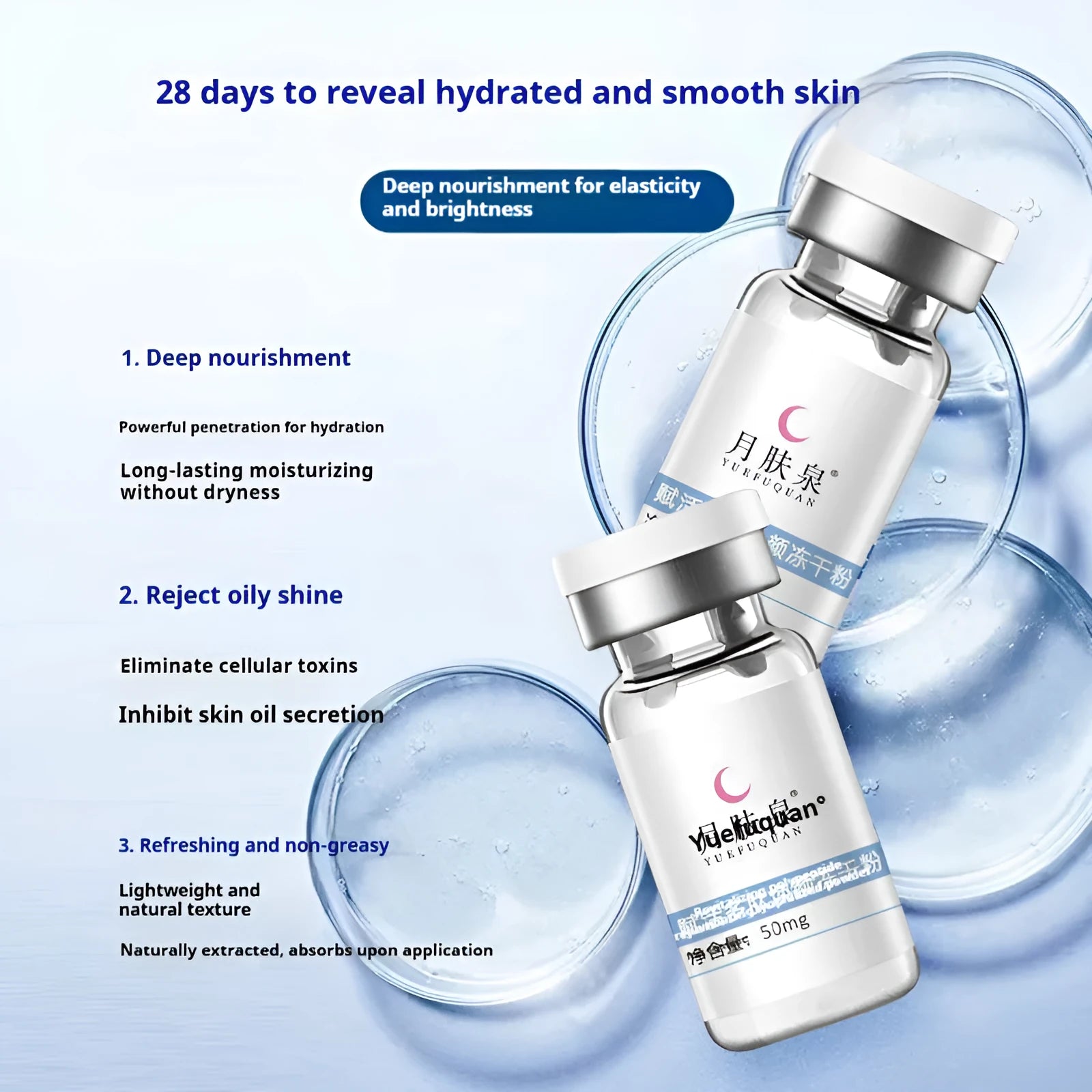 Freeze-dried powder kit with active peptides for repairing fine lines and acne marks
