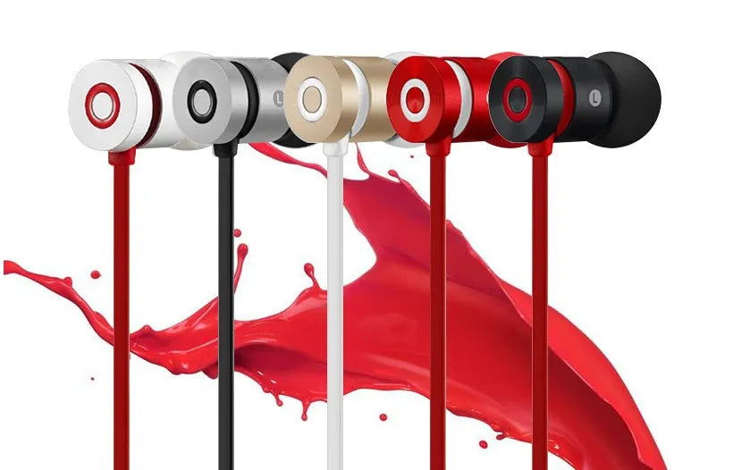 Metal neck-mounted Bluetooth headset with magnetic black earpieces