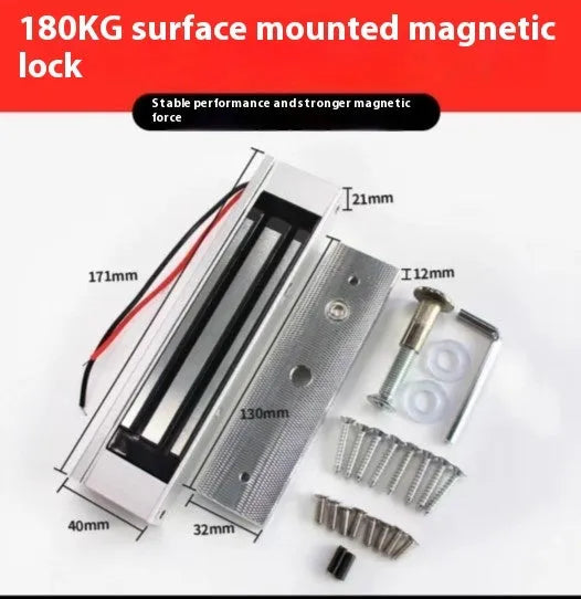Single door magnetic lock for access control system with 180GK holding force