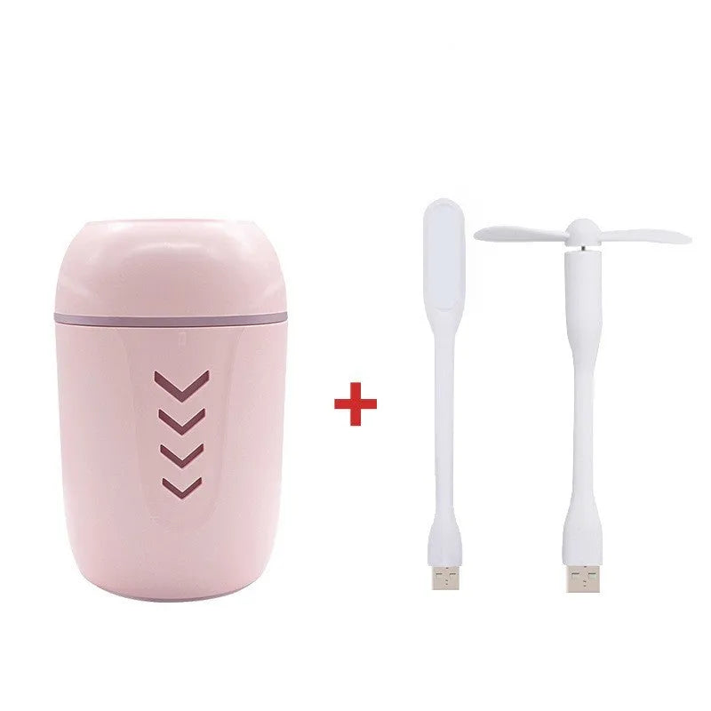 Portable car humidifier with columnar design and 200ml water capacity