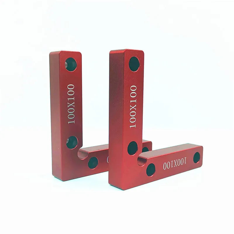 Aluminium alloy right angle positioning block for clamping a woodworking jigsaw.