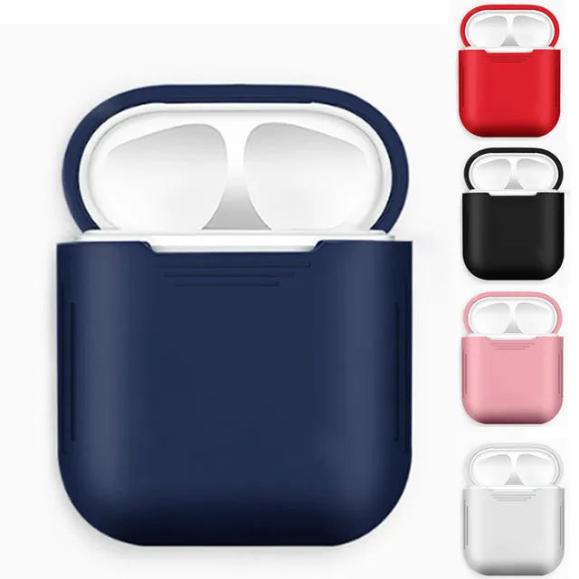 AirPods silicone protective case with shockproof earmuffs and anti-loss rope in various colours