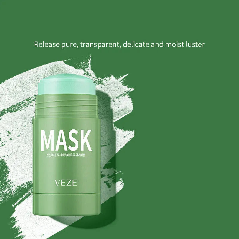 Solid cleansing mask in purple colour with green tea and mud clay for oil control and pore shrinking