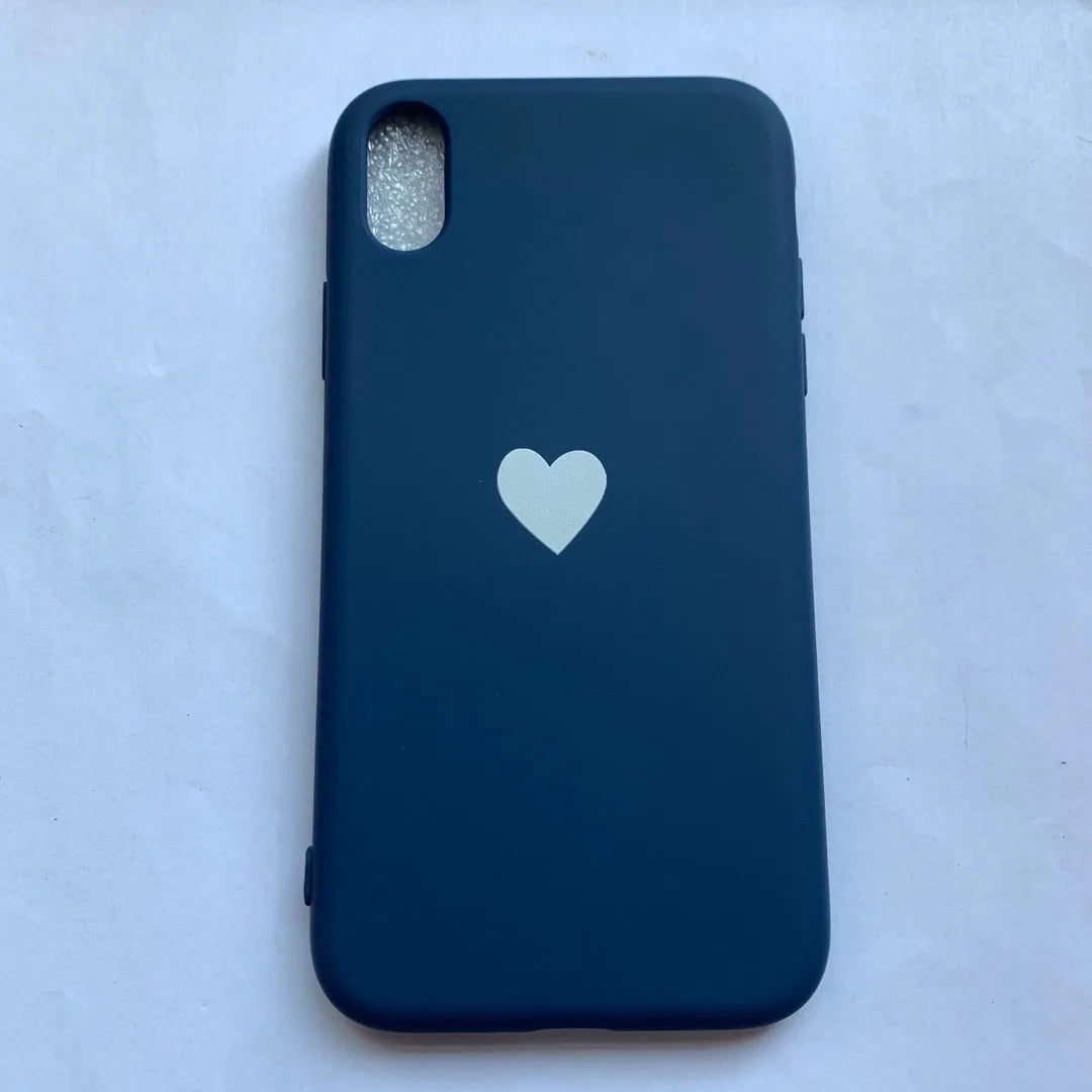 Painted Love TPU phone case for iPhone with hand-painted red love design on a black case