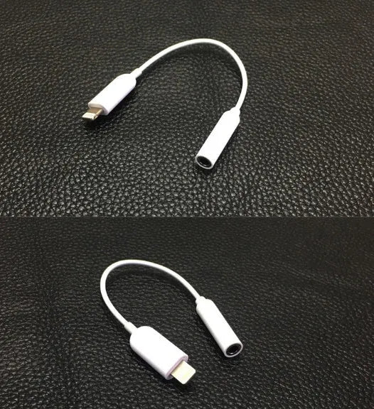 White Lightning to 3.5mm headphone adapter cable for iPhone with 12cm length
