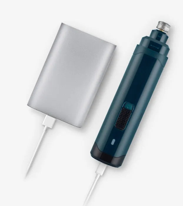 Blue pet electric nail polisher with 2 speeds and rough grinding wheel for dog and cat nail care