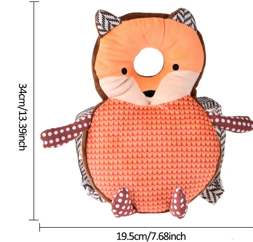 Cotton baby head protection hat in bear design, 34x19.5cm, for toddler walking safety