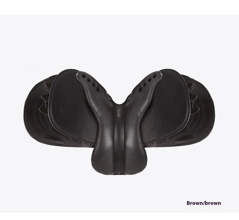 Cowhide equestrian saddle 17 inch black saddle for obstacle riding and general use