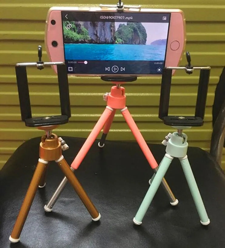 Mini aluminium alloy tripod stand for Apple iPhone, 205mm height, 3D head, black colour
