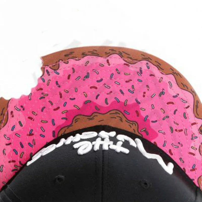 Cotton snapback baseball cap in black, unisex hip hop style, 56-60cm adjustable fit, front view.