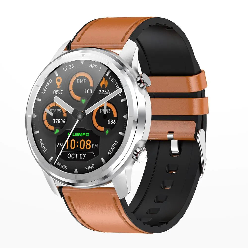 LEMFO LF26 smart bracelet with 1.3-inch screen shown in silver colour on a wrist