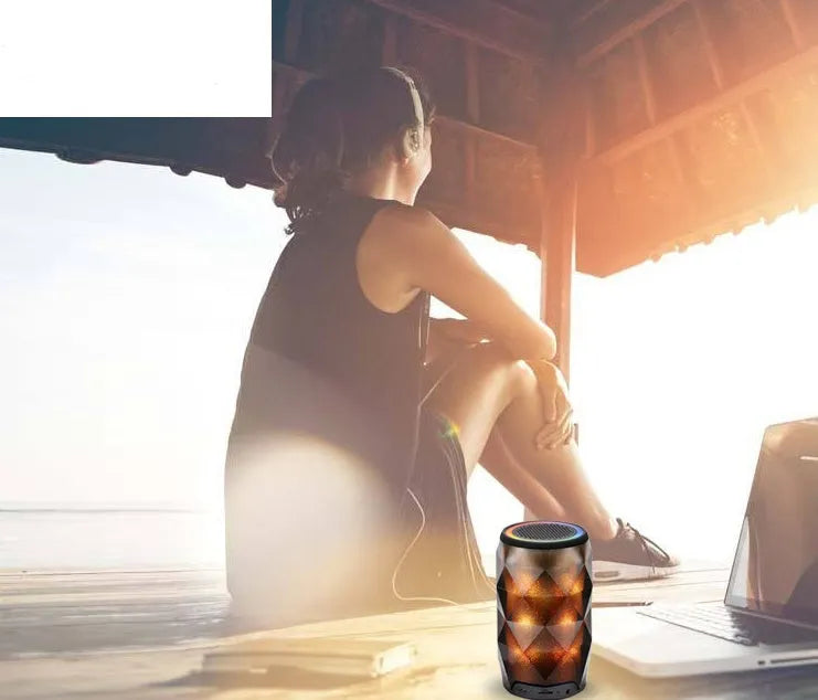 Black crystal-cut Coke can shaped Bluetooth speaker with colourful LED starry sky lighting effects.