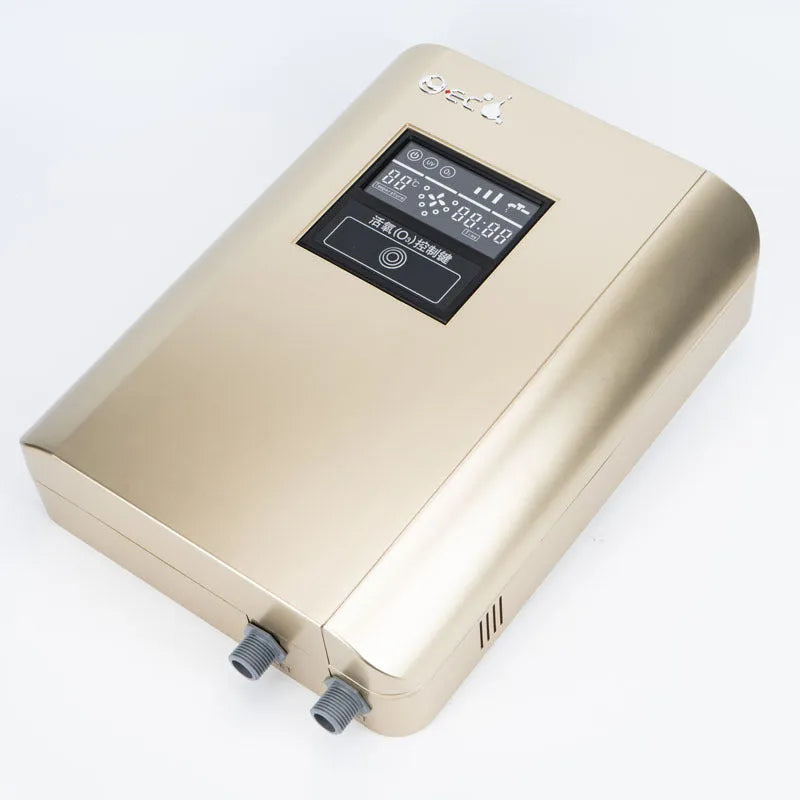 Ozone water generator in Silver blue finish for kitchen and bathroom water treatment with automatic operation