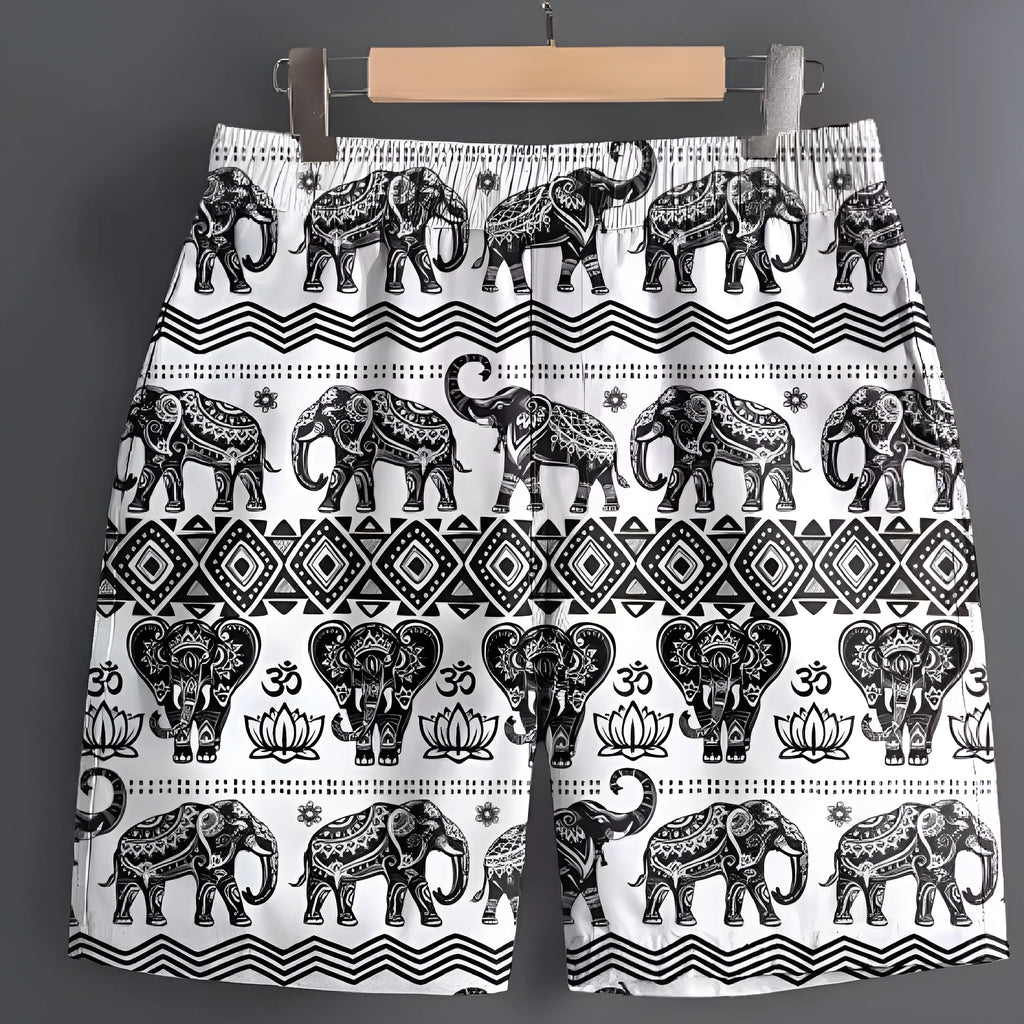 Men's polyester outdoor shorts in multiple patterns and colours with size range S to 5XL