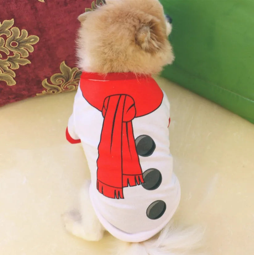 Dog Christmas costume cotton sweatshirt vest in festive style, available in sizes XS to L