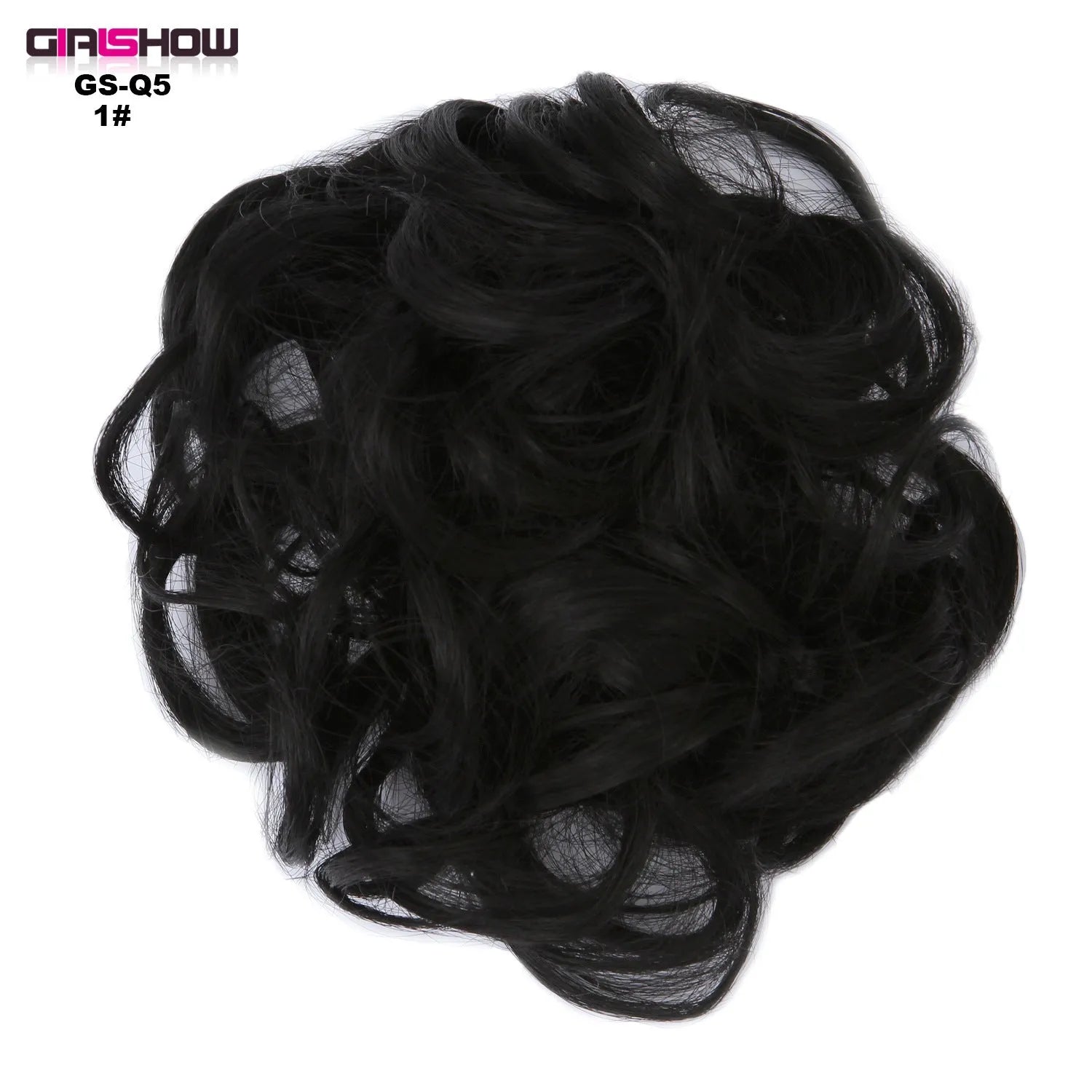 Adjustable hair ring in a natural black shade for creating hair buns and ponytails