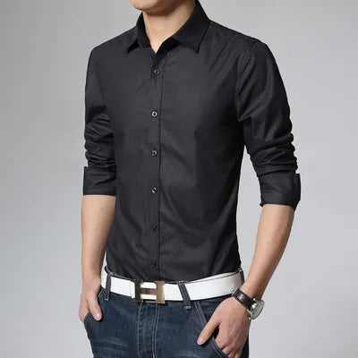 French dress shirt formal tuxedo style long sleeve cotton blend men's shirt available in multiple colours