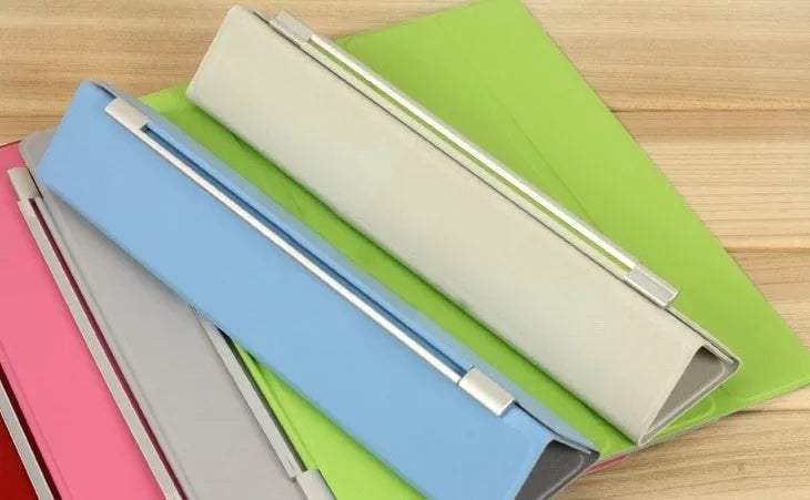 iPad Mini smart cover case in blue with textured matte finish and folding stand