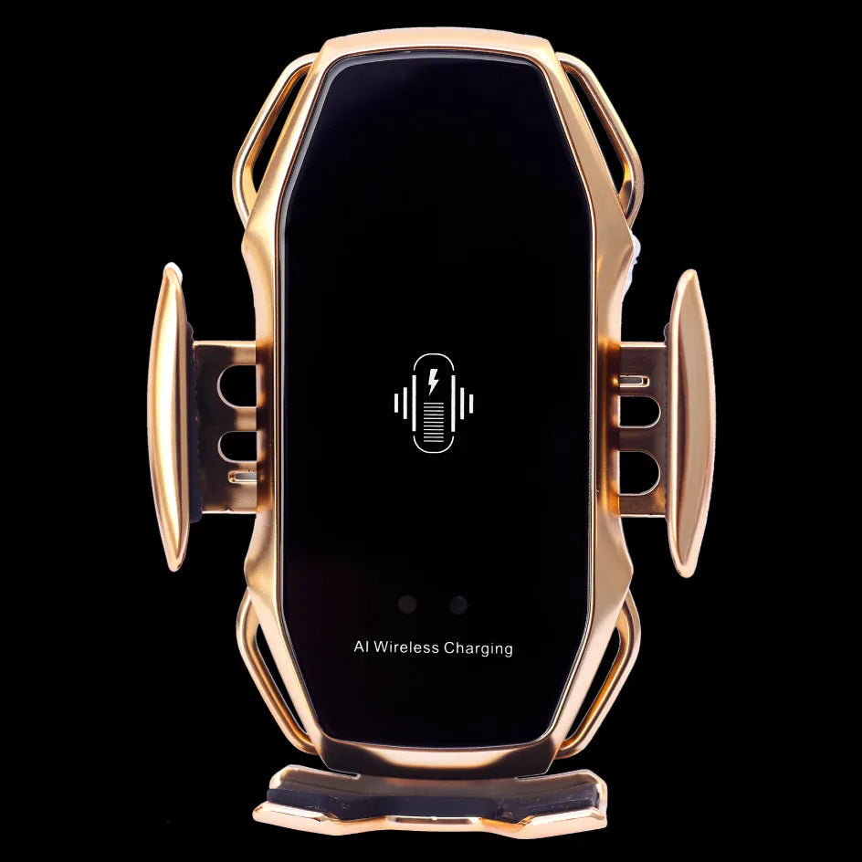 Navigation phone holder with PC+ABS vacuum plating and USB output in black finish