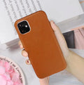 Leather iPhone case with TPU protection in Black, Brown, Navy Blue, and Wine Red colours
