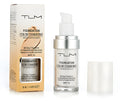 Colour change foundation liquid in pump dispenser bottle for light to medium skin tones