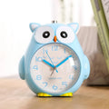 Creative children owl cartoon alarm clock in pink with silent wake-up function, plastic build, 14x11.5x17.5cm