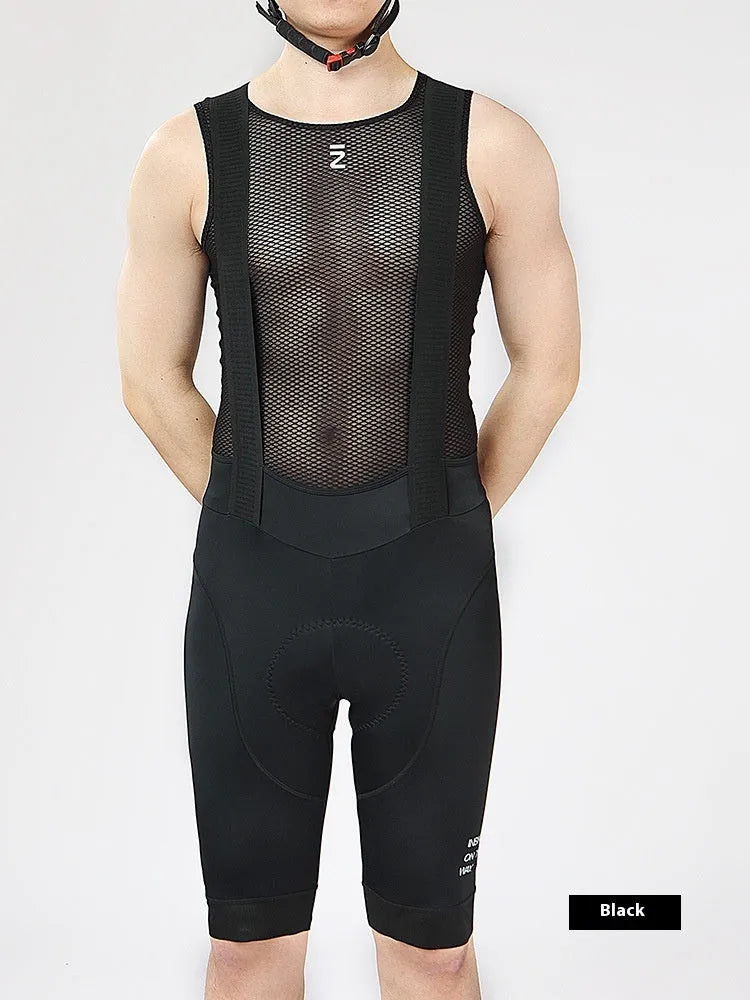 Men's cycling suit in geometric green, quick-dry fabric, size S to XXXL