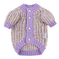 Purple knitted dog cardigan sweater for small dogs in XL and XXL sizes