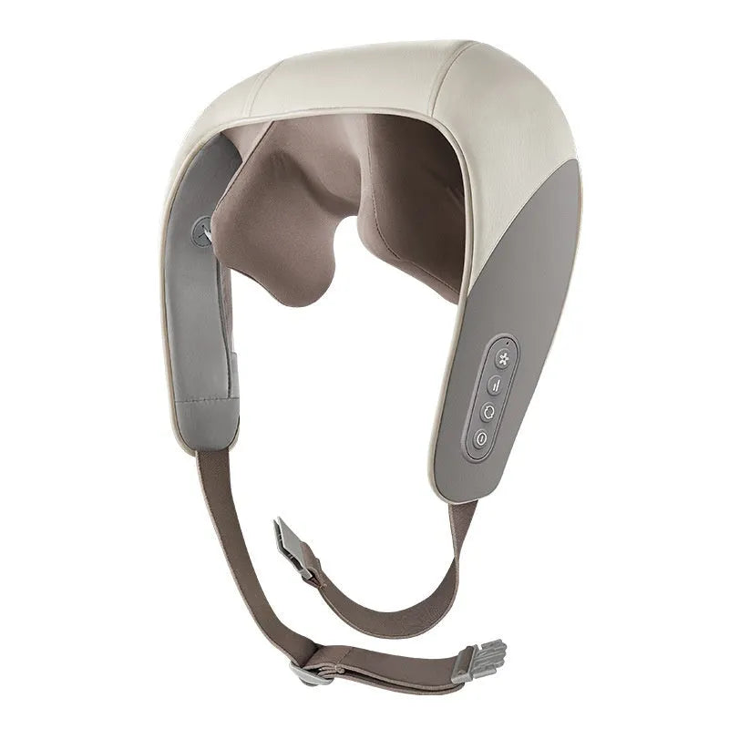Free Hands Rubbing Clip Massager for shoulder neck waist back in white and brown colours