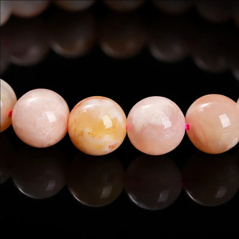Natural cherry agate bracelet with geometric round beads in sweet style design for women
