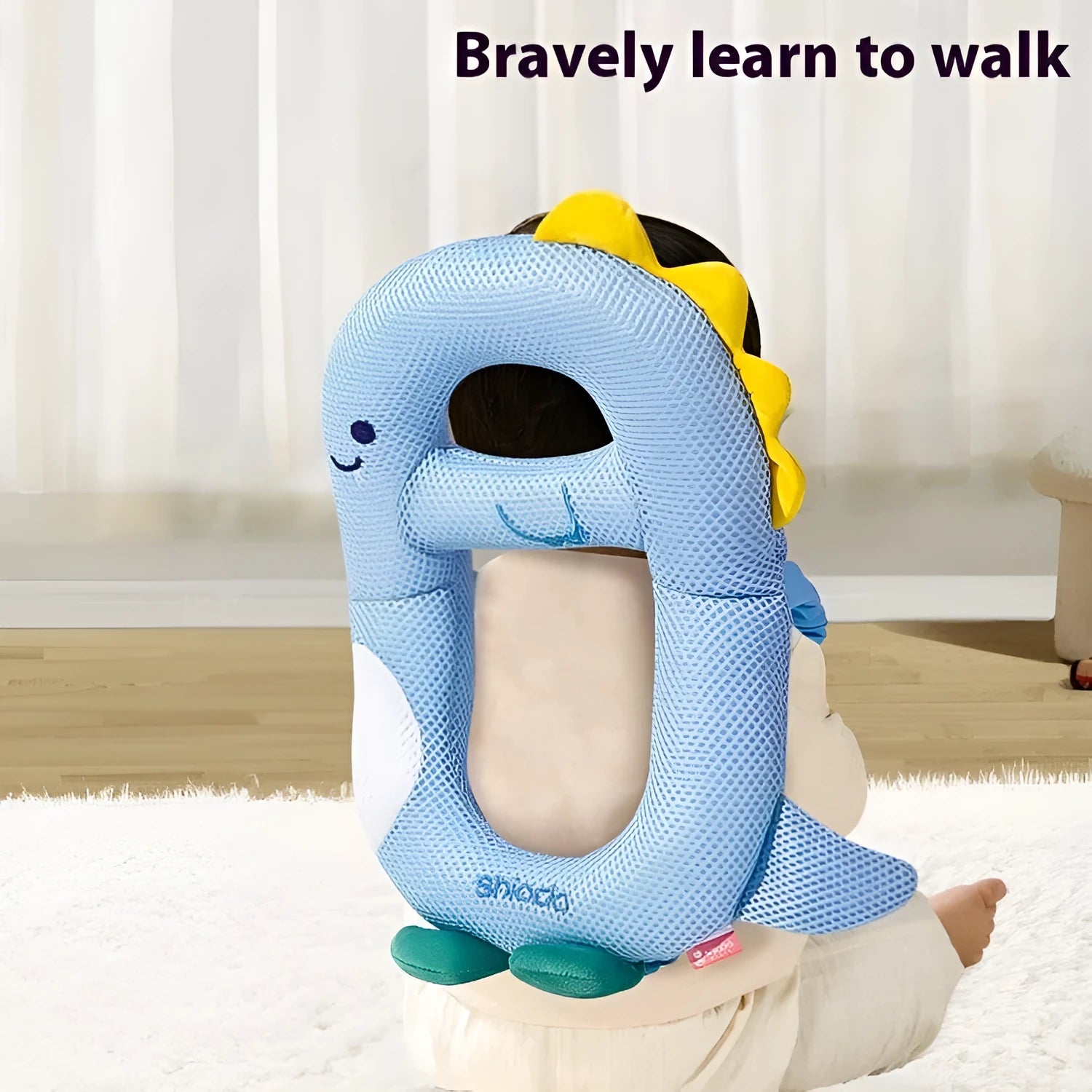Cartoon toddler anti-collision pillow and knee pads in Little Dinosaur design for fall protection.