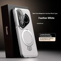 Magnetic rotating bracket phone case for Huawei Pura70 with frosted feilin finish in Camlet White