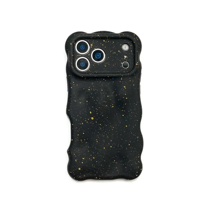 New Wave soft shell TPU phone case with white splash ink pattern and black edges for iPhone