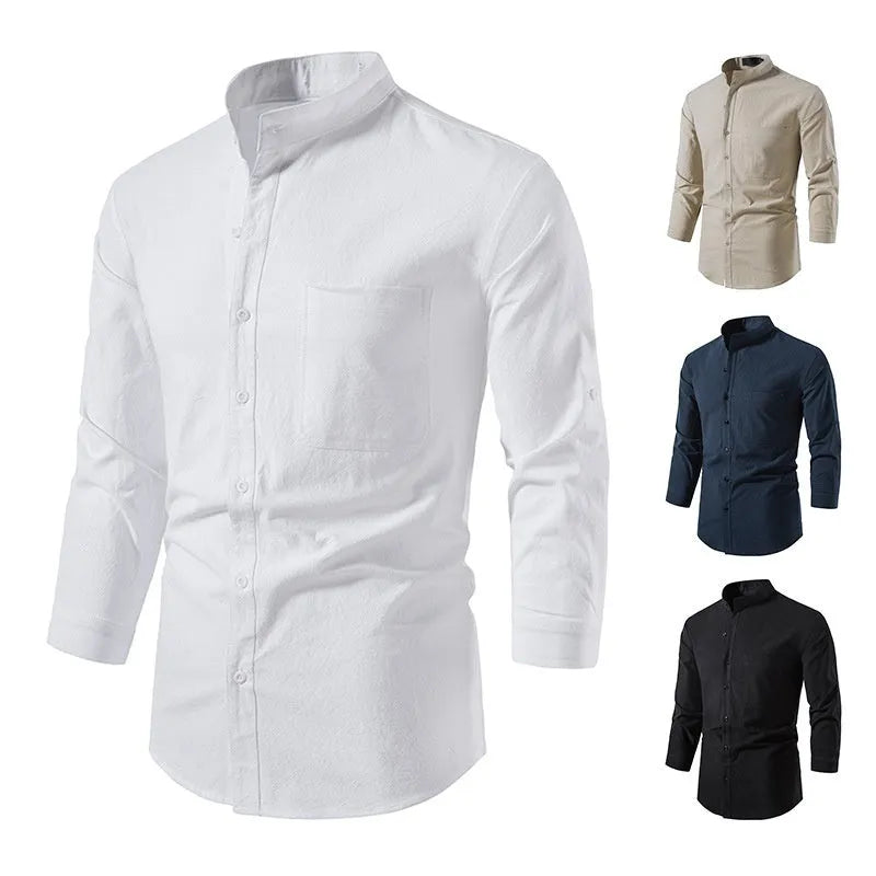 Button beach yoga leisure summer shirt white long sleeve cotton cardigan solid colour