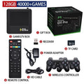 G11 PRO Dual System TV Set-top Box Open Source Game Console in black, with HDMI port and ABS casing