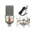 Wired condenser microphone with stand in champagne gold or black gold for singing and recording