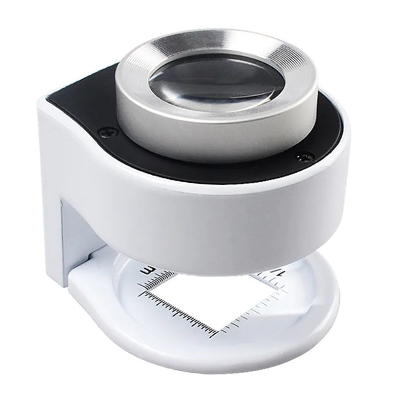 30x full metal magnifier with 6 LED light, graduated scale, 26 mm lens, black or white