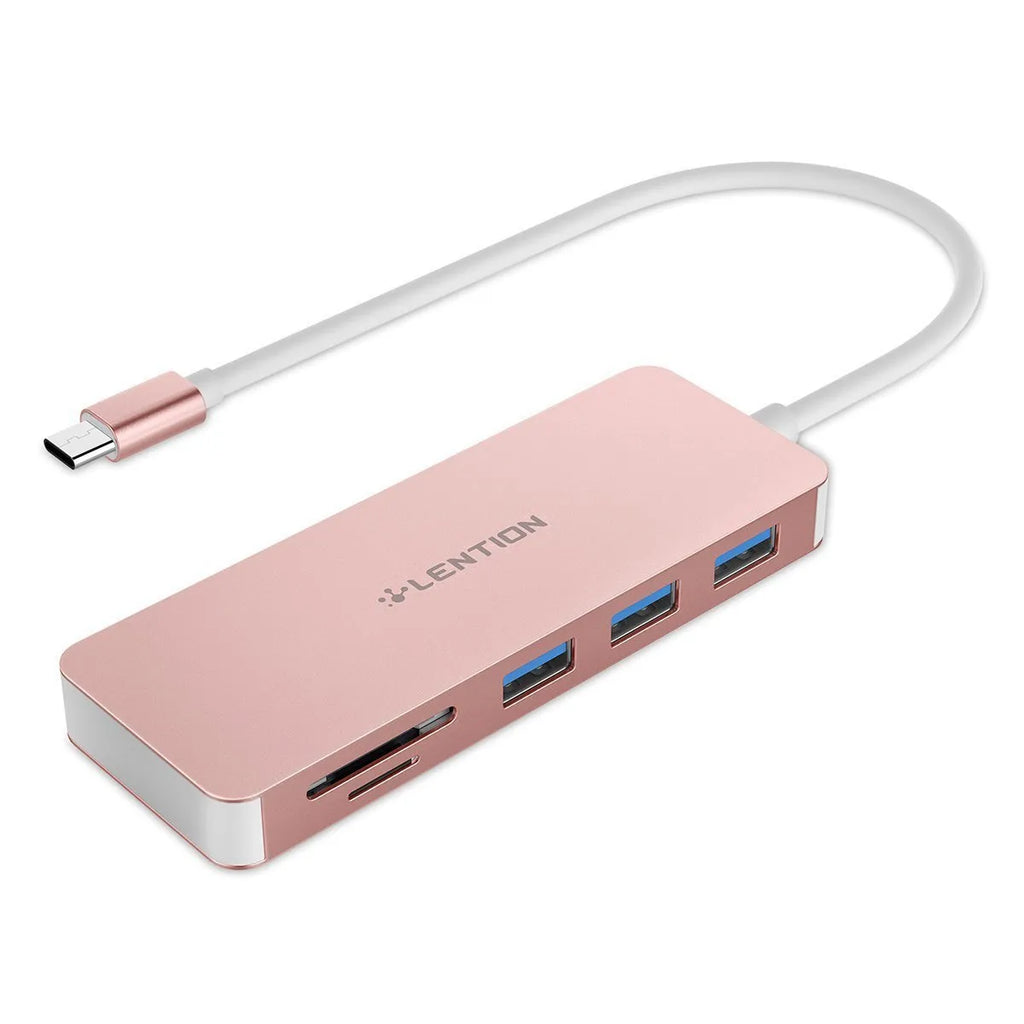 USB 3.0 hub multi-function card reader with three USB ports and SD TF card slots in dark grey