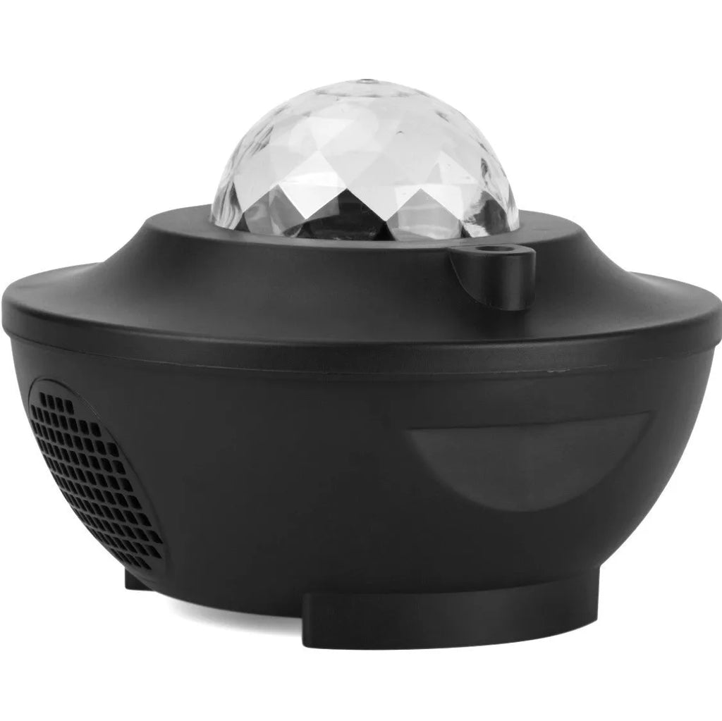 Round LED starry sky projector night light, 110mm, remote control and USB charging, black or white