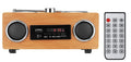 Wood-finish Bluetooth speaker with two-channel stereo and 15-metre range