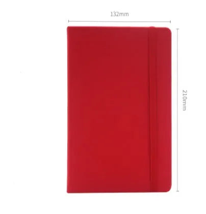 A5 tactile PU hardcover notebook with 96 sheets of 100gsm white paper, available in ten colours including black and red