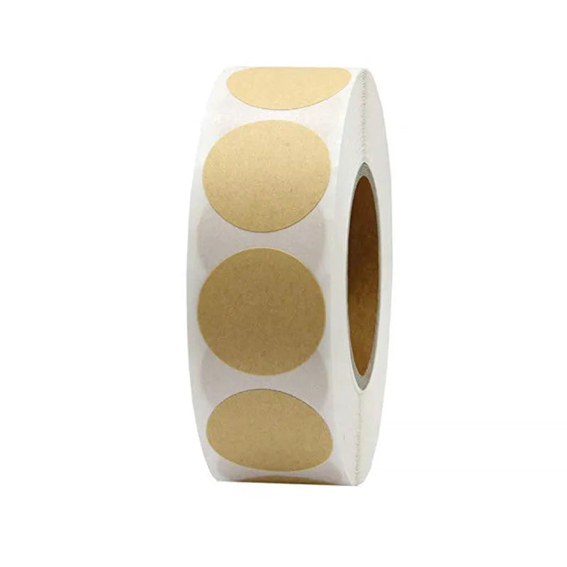 Roll of 500 chroma label colour code stickers, 2.5cm each, in ten colours with permanent glue