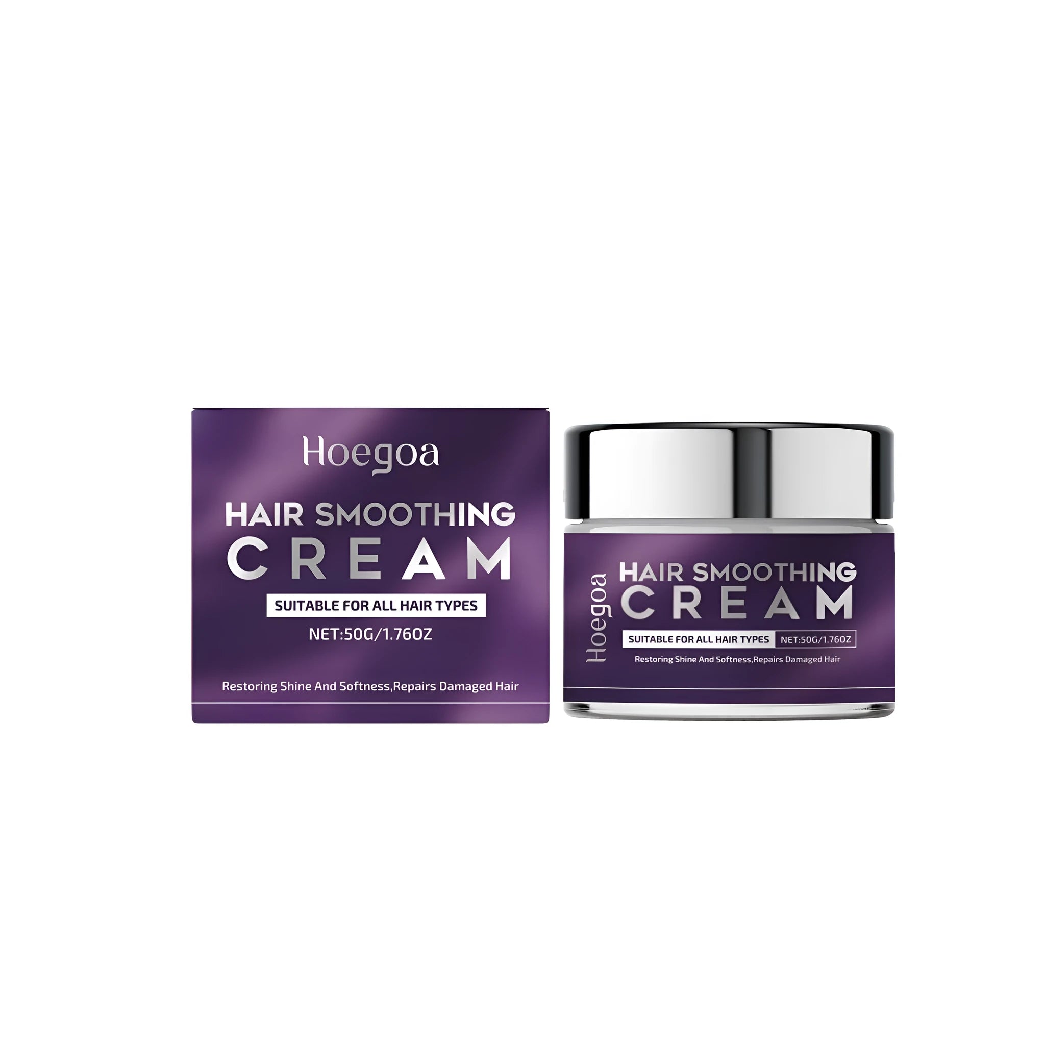 50g jar of straight hair cream with hydrolysed keratin and coconut oil for hair repair