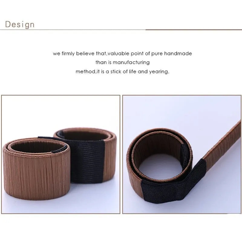 Hair circle plate magic curling wand for ponytail coiled bun styling tool plastic resin black
